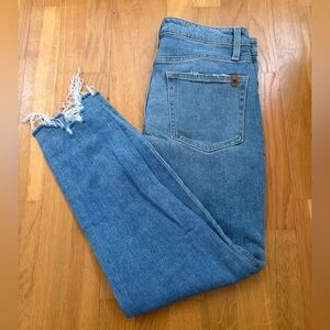 Joe's Jeans Frayed Hem Blue Cropped Denim
